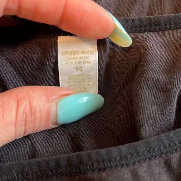 Limited Too Women's Black Square Neck Spaghetti Strap Tank Top Size 16 - Picture 6 of 6